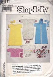 7871 BABY LAYETTE,KIMONOS,BOOTEES PATTERN 7-18 LBS